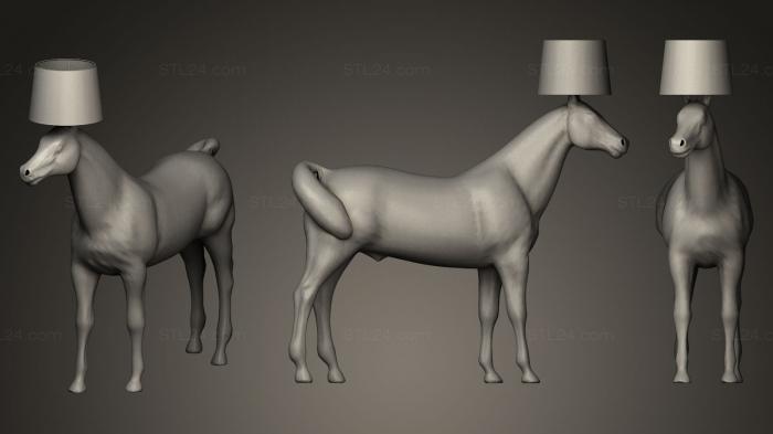 Animal figurines (Moooi Horse Lamp, STKJ_0363) 3D models for cnc